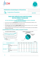 Taux des crédits aux particuliers en Polynésie française au 2e trimestre 2023