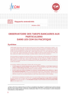 Observatoire des tarifs bancaires aux particuliers dans les COM du Pacifique - Octobre 2021 